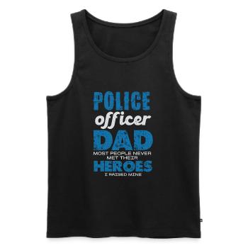 Polizeibeamter Papa Meine Helden - Männer Premium Bio Tank Top - Schwarz - Vorne - AI Model Male 178 light (178cm)