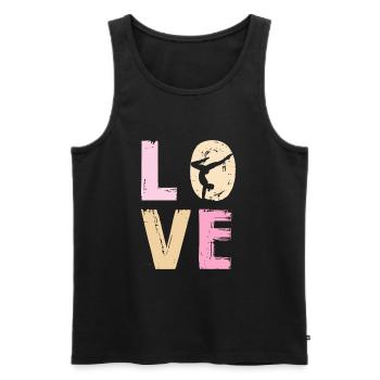 Danse Amour Silhouette Motif Sportif - Débardeur bio Premium Homme - noir - Devant - AI Model Male 178 light (178cm)