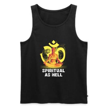 Spiritualité : Om Meditation Art - Débardeur bio Premium Homme - noir - Devant - Michal (187cm)