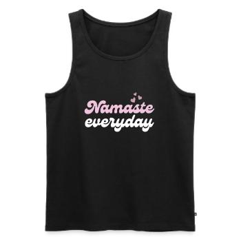 Namaste Everyday Yoga Inspiration - Men's Premium Organic Tank Top - black - Front - AI Model Male 178 light (178cm)