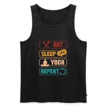 Eat Sleep Yoga Repeat Relaxation - Men's Premium Organic Tank Top - black - Front - Michal (187cm)