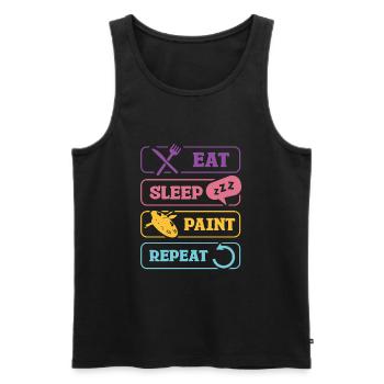 Eat Sleep Paint Repeat Artist Motivation - Men's Premium Organic Tank Top - black - Front - Michal (187cm)