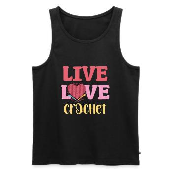 Crochet Live Love pour les fans de créativité - Débardeur bio Premium Homme - noir - Devant - Michal (187cm)