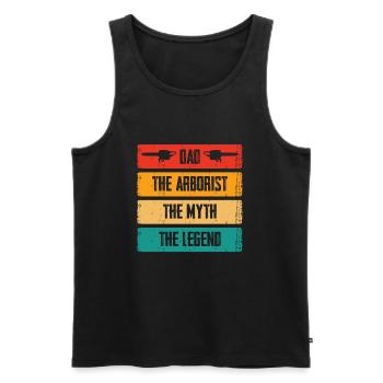 Papa Der Arborist Die Legende Der Mythos - Männer Premium Bio Tank Top - Schwarz - Vorne - Michal (187cm)