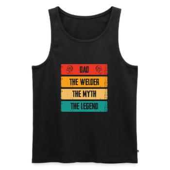 Dad the Welder The Legend The Myth - Men's Premium Organic Tank Top - black - Front - Michal (187cm)