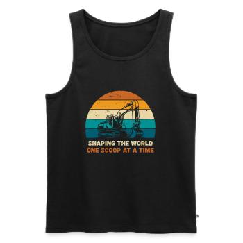 Gestalte Die Welt Mit Jedem Baggerhub - Männer Premium Bio Tank Top - Schwarz - Vorne - AI Model Male 178 light (178cm)