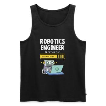 Robotics Engineer In Progress Bitte Warten - Männer Premium Bio Tank Top - Schwarz - Vorne - AI Model Male 178 light (178cm)