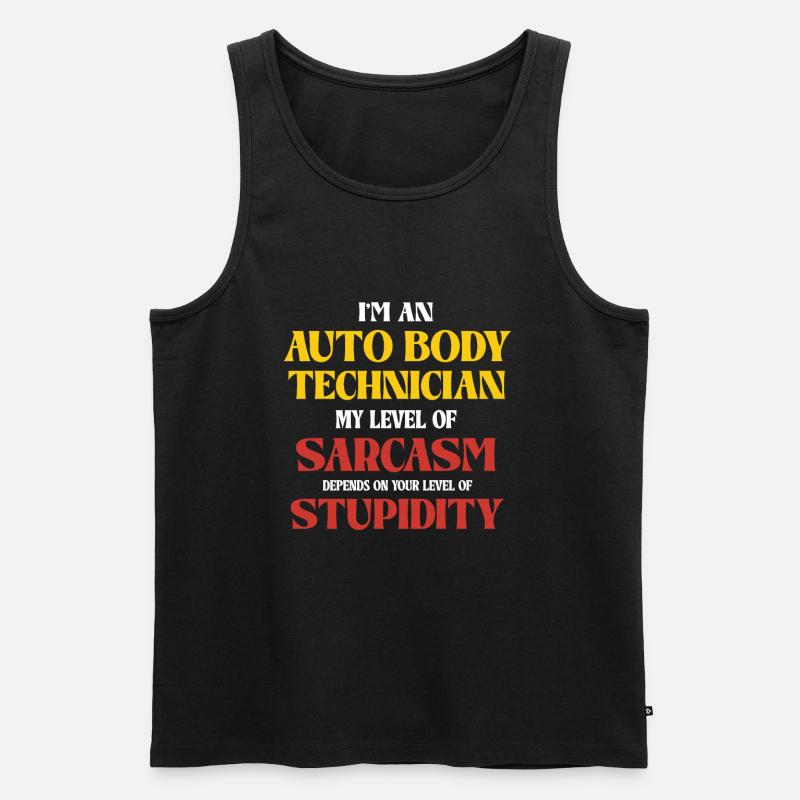 Auto Body Technician Sarkasmus Spruch - Männer Premium Bio Tank Top - Schwarz