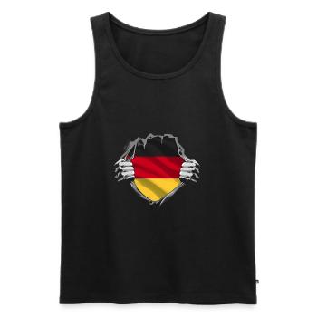 Germany's flag in the heart - Men's Premium Organic Tank Top - black - Front - Michal (187cm)