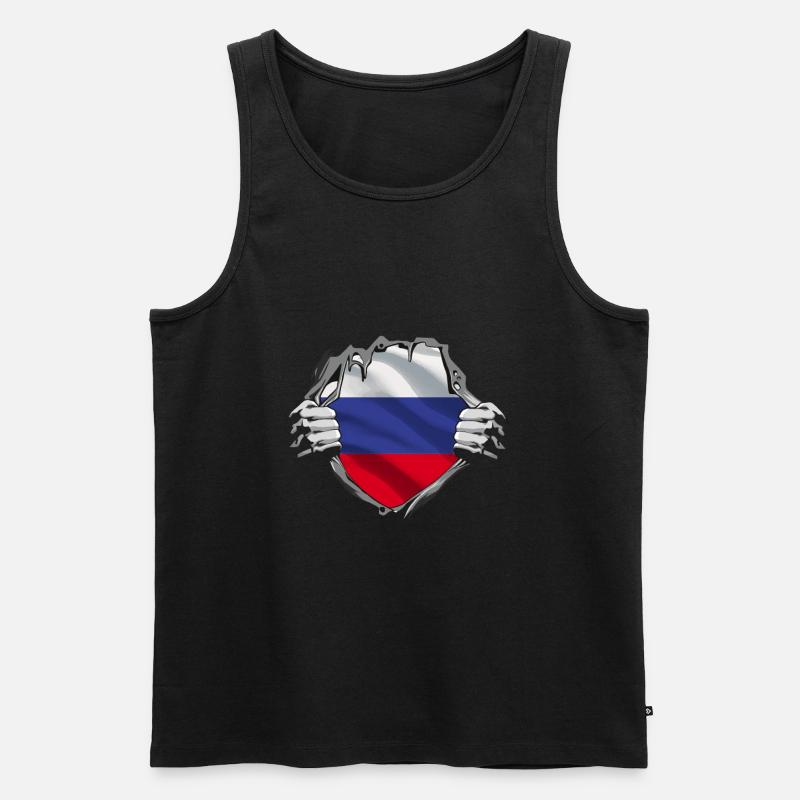 Dévoilement du drapeau russe - Débardeur bio Premium Homme - noir