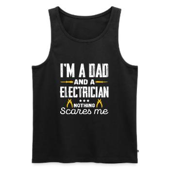 I'm a dad and an electrician Nothing scares me - Men's Premium Organic Tank Top - black - Front - AI Model Male 178 light (178cm)