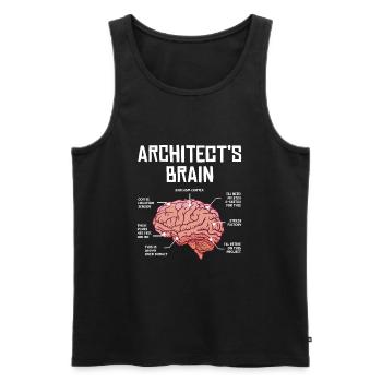 Cerveau d’architecte illustration humoristique avec - Débardeur bio Premium Homme - noir - Devant - Michal (187cm)