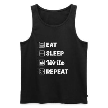 Eat Sleep Write Repeat: Creative Life for - Men's Premium Organic Tank Top - black - Front - AI Model Male 178 light (178cm)