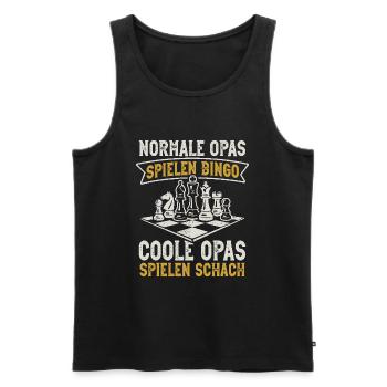 Schach Opa Schachspieler Schachbrett - Männer Premium Bio Tank Top - Schwarz - Vorne - Michal (187cm)
