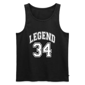 Legend 34 - Men's Premium Organic Tank Top - black - Front - Michal (187cm)