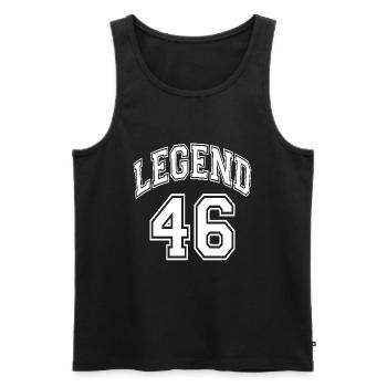 Legend 46 - Men's Premium Organic Tank Top - black - Front - Michal (187cm)