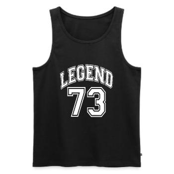 Legend 73 - Männer Premium Bio Tank Top - Schwarz - Vorne - Michal (187cm)