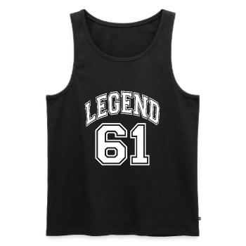 Legend 61 - Men's Premium Organic Tank Top - black - Front - Michal (187cm)