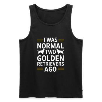 I Was Normal Two Golden Retrievers Ago - Men's Premium Organic Tank Top - black - Front - Michal (187cm)