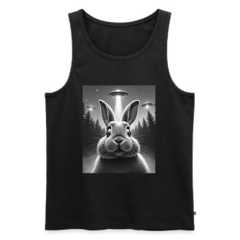 OVNI Funny Bunny - Débardeur bio Premium Homme - noir - Devant - AI Model Male 178 light (178cm)