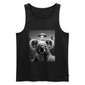 Ufo Lustiger Koala Bär - Männer Premium Bio Tank Top - Schwarz - Vorne - AI Model Male 178 light (178cm)