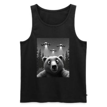 OVNI Drôle d’ours - Débardeur bio Premium Homme - noir - Devant - AI Model Male 178 light (178cm)