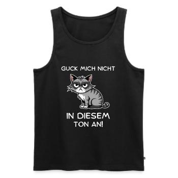 Ne me regarde pas sur ce ton - Cat - Débardeur bio Premium Homme - noir - Devant - AI Model Male 178 light (178cm)