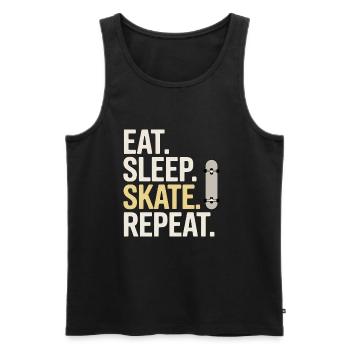 Eat Sleep Skate Repeat - Männer Premium Bio Tank Top - Schwarz - Vorne - Michal (187cm)