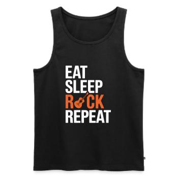 Eat Sleep Rock Repeat - Men's Premium Organic Tank Top - black - Front - Michal (187cm)