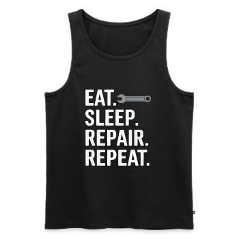 Eat Sleep Repair Repeat - Männer Premium Bio Tank Top - Schwarz - Vorne - Michal (187cm)