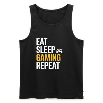 Eat Sleep Gaming Repeat - Männer Premium Bio Tank Top - Schwarz - Vorne - Michal (187cm)