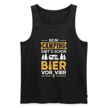 Camping Bier Wohnmobil Camper Campingplatz - Männer Premium Bio Tank Top - Schwarz - Vorne - Michal (187cm)