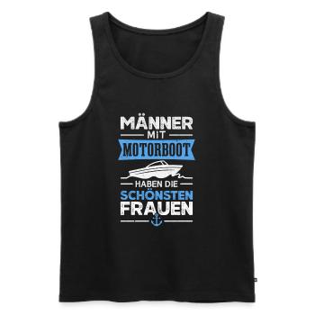 Motorboot Bootfahren Bootsfahrer Boot - Männer Premium Bio Tank Top - Schwarz - Vorne - Michal (187cm)