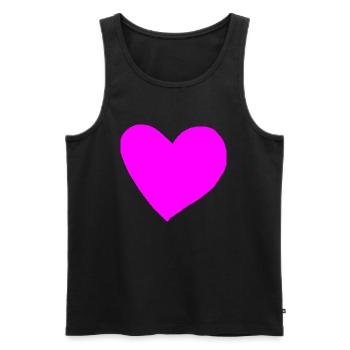 Herz pink rosa Geschenkidee - Männer Premium Bio Tank Top - Schwarz - Vorne - Michal (187cm)