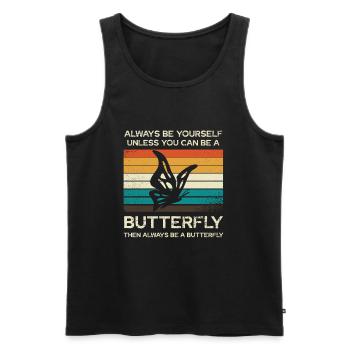 Soyez toujours vous-même Papillon - Débardeur bio Premium Homme - noir - Devant - Michal (187cm)