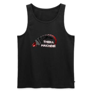 THRILL MACHINE - Männer Premium Bio Tank Top - Schwarz - Vorne - AI Model Male 178 light (178cm)