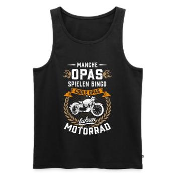 ...Coole Opas fahren Motorrad - Männer Premium Bio Tank Top - Schwarz - Vorne - Michal (187cm)