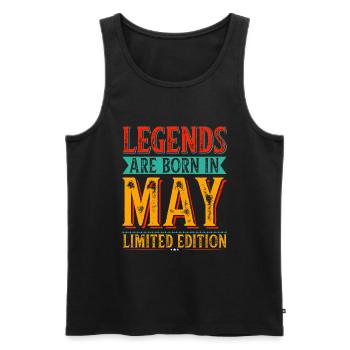 Die Legenden sind im Monat Mai geboren Geburtstag - Männer Premium Bio Tank Top - Schwarz - Vorne - Michal (187cm)