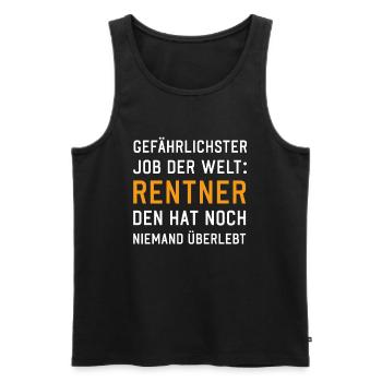 Gefährlicher Job Rentner lustige Rente Sprüche - Männer Premium Bio Tank Top - Schwarz - Vorne - Michal (187cm)