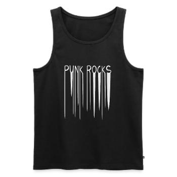 Retro Punkrock Nostalgie Musik Punk Rocks - Männer Premium Bio Tank Top - Schwarz - Vorne - Michal (187cm)