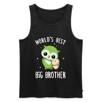 World's Best Big Brother - Großer Bruder Eulen - Männer Premium Bio Tank Top - Schwarz - Vorne - Michal (187cm)