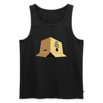 A moving box - Men's Premium Organic Tank Top - black - Front - AI Model Male 178 light (178cm)