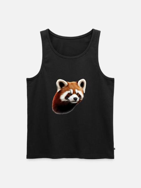 Roter Panda - Männer Premium Bio Tank Top - Schwarz