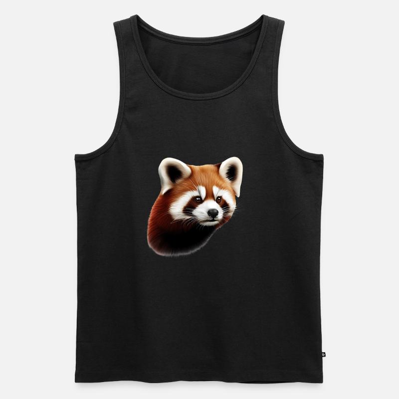 Roter Panda - Männer Premium Bio Tank Top - Schwarz