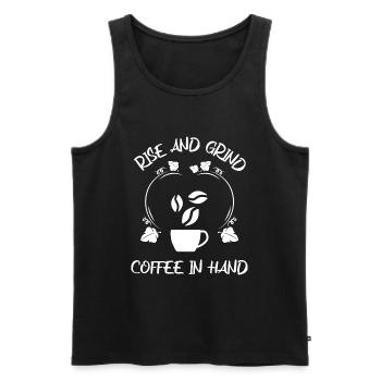 Café Espresso Café - Débardeur bio Premium Homme - noir - Devant - Michal (187cm)