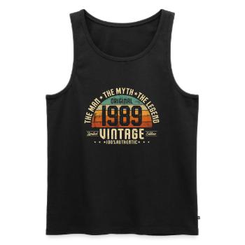 1989 Vintage Born Man Myth Legend - Débardeur bio Premium Homme - noir - Devant - Michal (187cm)