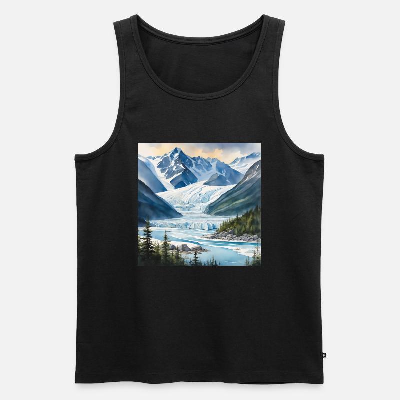 Gletscher Eis Landschaft Alaska - Männer Premium Bio Tank Top - Schwarz