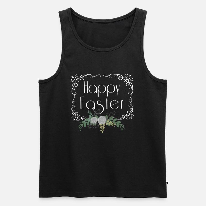 Happy Easter - Männer Premium Bio Tank Top - Schwarz