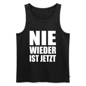 Nie wieder ist jetzt - Männer Premium Bio Tank Top - Schwarz - Vorne - Michal (187cm)