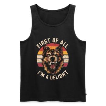 First Of All I'm A Delight - Men's Premium Organic Tank Top - black - Front - Michal (187cm)